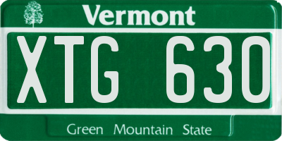 VT license plate XTG630