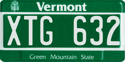 VT license plate XTG632
