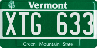 VT license plate XTG633