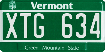 VT license plate XTG634