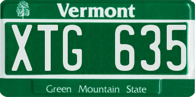 VT license plate XTG635