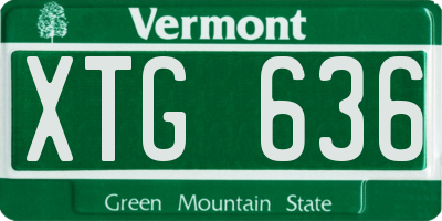 VT license plate XTG636