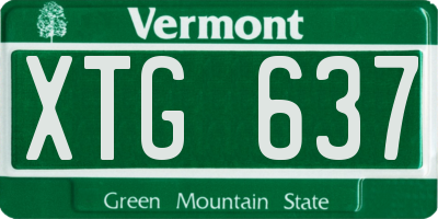 VT license plate XTG637