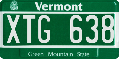 VT license plate XTG638
