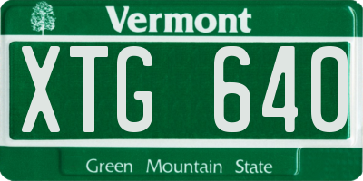 VT license plate XTG640