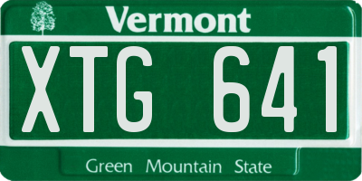 VT license plate XTG641