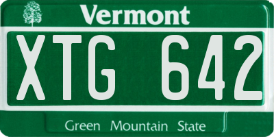 VT license plate XTG642