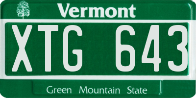 VT license plate XTG643