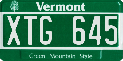 VT license plate XTG645