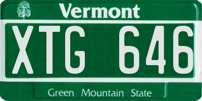 VT license plate XTG646