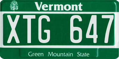 VT license plate XTG647