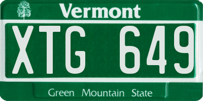 VT license plate XTG649