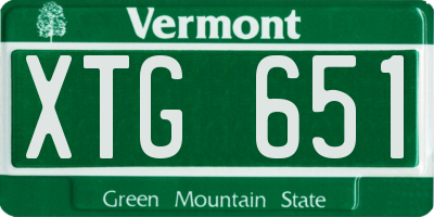 VT license plate XTG651