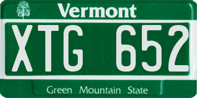 VT license plate XTG652