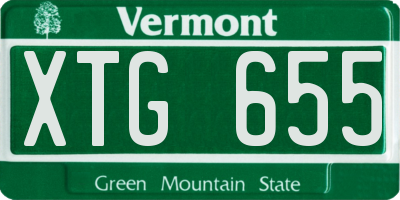 VT license plate XTG655
