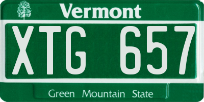 VT license plate XTG657