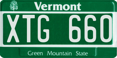 VT license plate XTG660