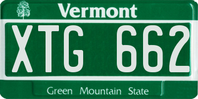 VT license plate XTG662