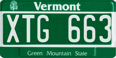 VT license plate XTG663