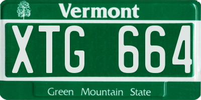 VT license plate XTG664