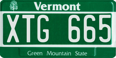 VT license plate XTG665