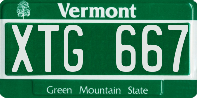 VT license plate XTG667