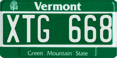 VT license plate XTG668