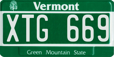 VT license plate XTG669