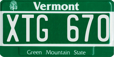 VT license plate XTG670