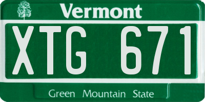VT license plate XTG671