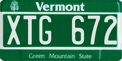 VT license plate XTG672