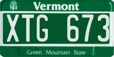 VT license plate XTG673