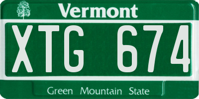 VT license plate XTG674