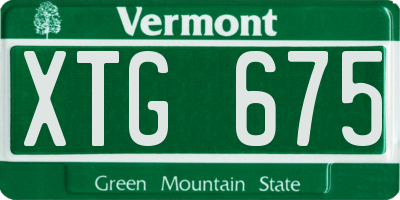 VT license plate XTG675