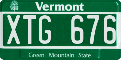 VT license plate XTG676