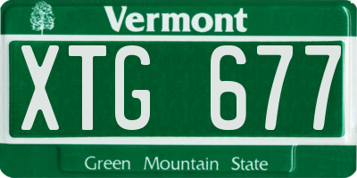 VT license plate XTG677