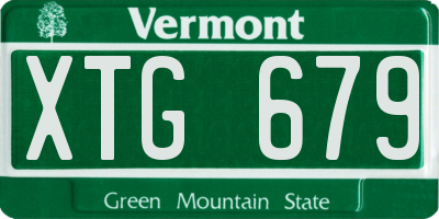 VT license plate XTG679