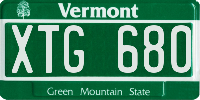 VT license plate XTG680
