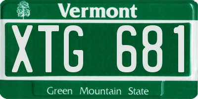 VT license plate XTG681