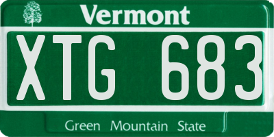 VT license plate XTG683