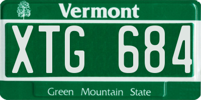 VT license plate XTG684