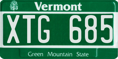 VT license plate XTG685