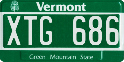 VT license plate XTG686