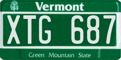 VT license plate XTG687