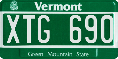 VT license plate XTG690