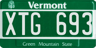 VT license plate XTG693