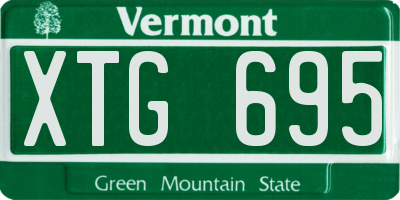 VT license plate XTG695