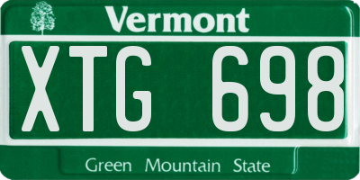 VT license plate XTG698
