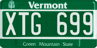 VT license plate XTG699