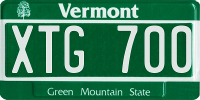 VT license plate XTG700